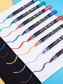Back To School Season & ARTLY 24-320 Colors Soft Tip Acrylic Marker Set, 2.5ml Large Capacity Ink, Smart Ink Control Structure, 2-3mm Line Width, Smooth Layering, Suitable For Wood, Ceramic, Glass, Shell, Egg Surfaces, Water-Based Pigment Pens, Versatile For Detail Outlining And Large Area Filling, Ideal For Stone Painting, Handmade DIY And Artistic Creation. - Multicolor - View 7