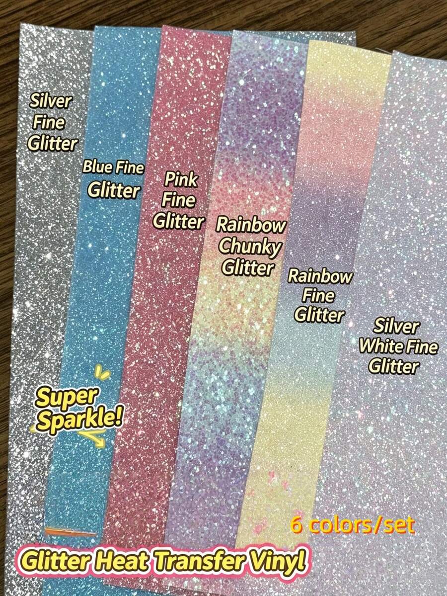 20*15cm Glitter Roll Fabric, Handmade Hair Clips, Bead Pendants, Decorative Fabric, DIY Jewelry Making Material Kit, Handmade Keychains, Hair Clips, Bead Decoration Materials, Super Shiny Paper - Multicolor - View 1