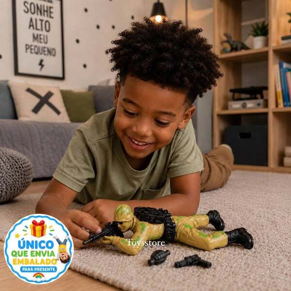 Kit 3 Bonecos Soldados Rastejantes A Corda Brinquedo Infantil Soldadinhos Militar