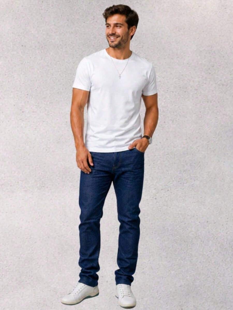 Men's Jeans With 2% Elastane, Offering Comfort And Quality, In Dark Blue, Sizes 36 To 48. - 1- Pantalones azul oscuro - Ver 1