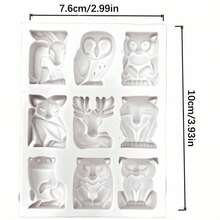 1pc 9-Cavity Animal Shape Silicone Mold, Handmade Craft Tool, Resin Clay Candle DIY Tool, Plaster Crafts, Birthday Holiday Decoration Mold - 9-cavity Animal Shape Mold - View 3