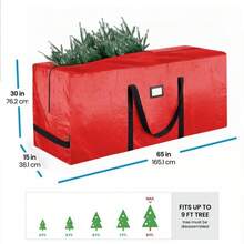 1pc, 48inch/65inch, Large Storage Bag, Multi-Functional Storage Bag, Storage Bag, Suitable For: Christmas Tree, Christmas Supplies, Furniture Supplies - Red - View 3