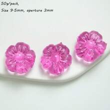 20pcs Colorful AB Solid Color Small Flower DIY Transparent Straight Hole Phone Chain Bead Material Phone Case Patch Accessories - Multicolor - View 18