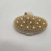 Solid Wood Body Massage Brush For Bath And Shower, Home Use Wooden Massage Point Relaxing Soothing Tool - Apricot - View 9