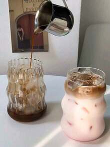 2pcs Glass Coffee Cup With Straw, For Home Use, Christmas, Suitable For Women, Drinking Beverage Milk Tea Cup - Clear - View 9