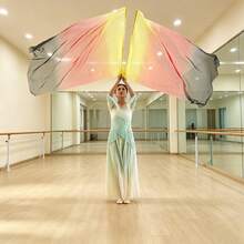 2 Sets Chiffon Worship Flags, Used For Church Worship Dance Flags, With Telescopic Pole And Semi-Circular Angel Wings Dance Props, Suitable For Outdoor Stage Performance And Religious Activities - Multicolor - View 8
