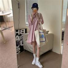 New Spring/Autumn Women's Clothing Simple Elegant Loose Versatile Mid-Length Long Sleeve Shirt - Pink - View 8