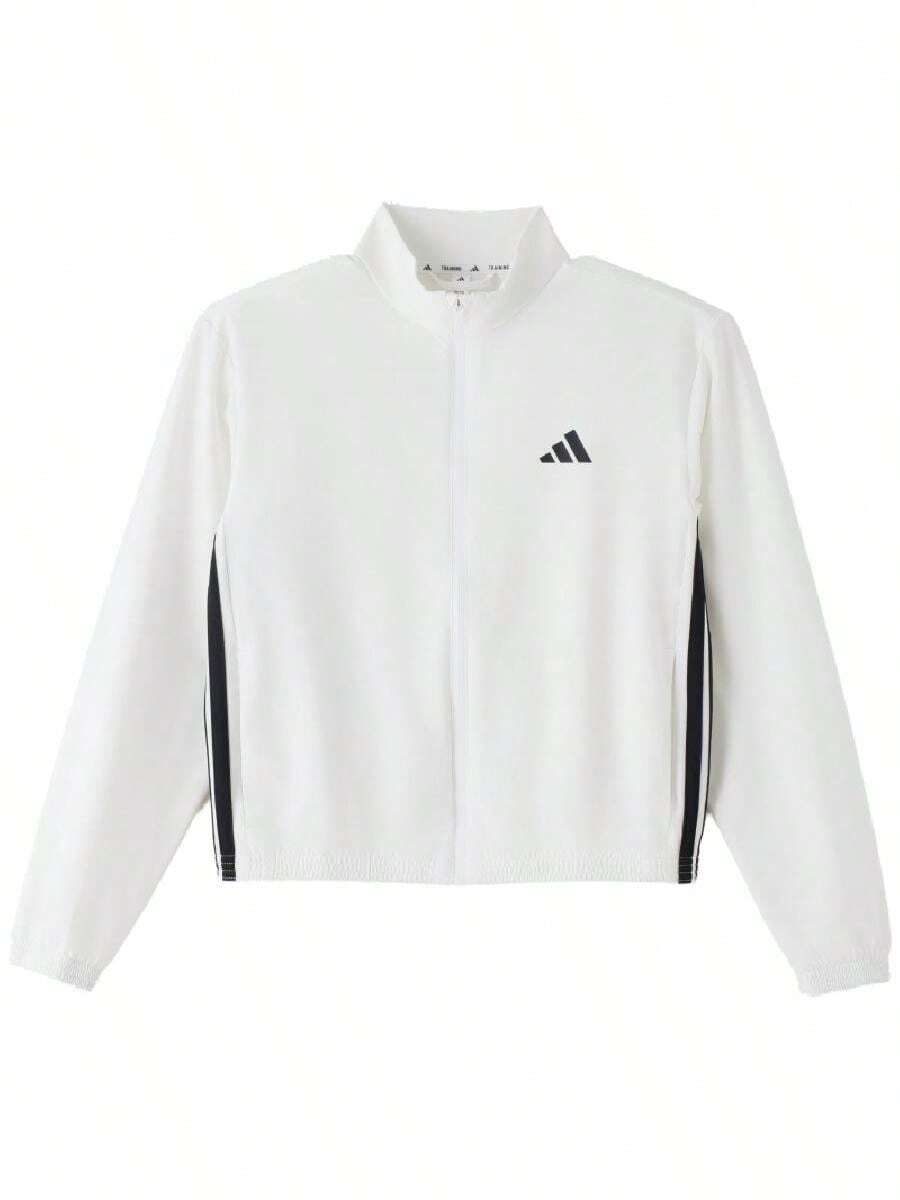 Adidas Women's Sports Jacket WE 3S WOVEN JKT 26 Summer New Style Casual Minimalist KT3785 - White/Black - View 1