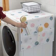 1pc 60*180cm Random Style Multi-Functional Refrigerator Dust Cover With Pocket, Fabric Appliance Top Cover, Modern Decorative Storage Organizer For Home And Kitchen Use - Multicolor - View 5