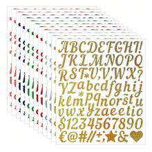 1件 1英吋手寫字母貼紙,金銀亮片粗體字母與數字貼紙,防水DIY手工貼紙,適用於禮物包裝與賀卡製作,亮面裝飾標籤配件 - 彩色 - 查看 5