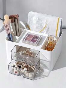 Large Capacity Multi-Function Storage Rack Tool Box Style Wall-Mounted Organizer Portable Jewelry Stand Stationery Office Supplies Cosmetics Pen Holder Office Supplies Cosmetics Room Decor Bathroom Accessories Travel Essentials Back To School - Multicolor - View 4