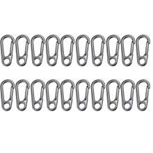 20PCS Heavy-Duty Spring Hooks - Safety Lock Keychain With Loop For Camping, Keys, Tools, Outdoor Gear - Durable Construction - Fits Backpacks, Belts, Camping Accessories, Compact Design, Sturdy Build, Tool Clip, Detector - Black - View 14