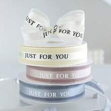 78.74 Inch Three-Color Soft-Touch Yarn Ribbon, Ins-Style Transparent Mesh Ribbon, Simple English Print Yarn Ribbon, Floral Cake Gift Box Wrapping Decorative Ribbon, DIY Bow-Making Material - Multicolor - View 5
