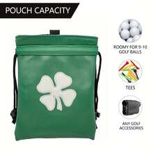 1pc Green Golf Valuable Item Bag, Drawstring Closure. This Portable Storage Bag Is Perfect For Storing Golf Balls, Making It A Versatile Accessory For Both Men And Women. Ideal For Golfers, It's A Unique Gift For Fathers And Boyfriends - Multicolor - View 6
