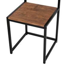 3-Piece Modern Table Stool Set – Sleek Steel Frame With Smooth MDF Panels, Compact & Stackable Design For Living Room, Kitchen, Or Bar Area - Wood Colour and Black - View 10
