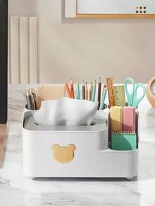 1PC Bear Tissue Box, Luxury Living Room Tissue Box, Home Tissue Storage Box, Coffee Table Multifunctional Desktop Tissue Box - Multicolor - View 5