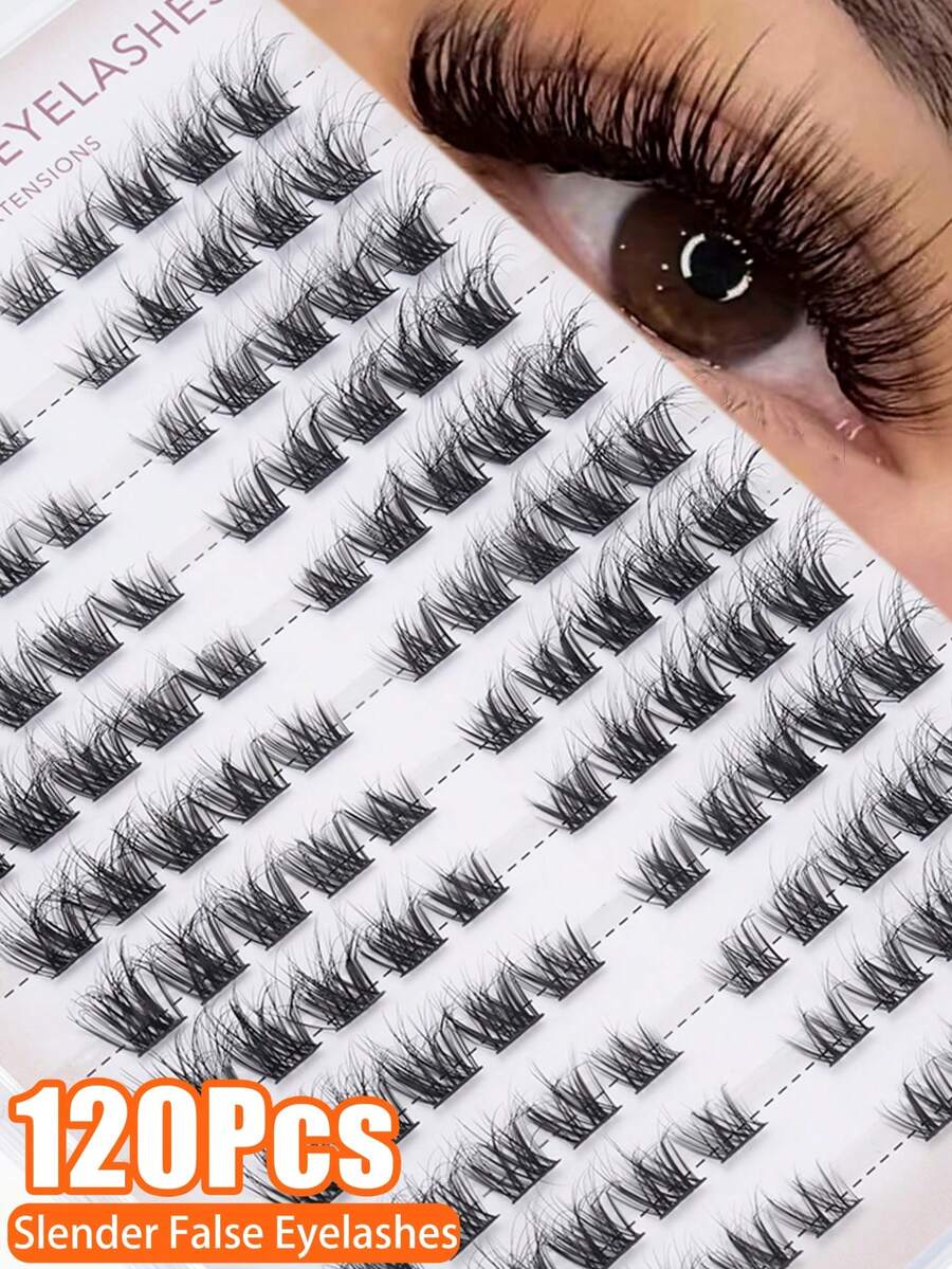 120 Dusters Of False Eyelashes D Curd Sender Fufy Eyelashes Natural And Diferent In Length 6mm To 14mm In Length Suitabkle For Beginners DIY Eyelash Lengthening - D - View 1