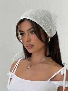 2pcs/Set Women's Fashion Embroidered Rolled Edge Headwrap Hairband Suitable For Daily And Vacation Use - White + Purple Sweet Potato Color - View 3
