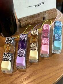 ODAPTO 1pc Leopard Print Keyboard Fidget Toy, 4-Key Stress Relief Toy Keyboard Keychain, Clickable Keyboard Button Toy For Stress Relief And Time Killing, Mini Mechanical Switch Toy, ASMR Crisp Clicking, Birthday Party Favor - Multicolor - View 7