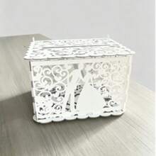 1pc Unique Design Wedding Greeting Card Box With Envelope Box, DIY Craft, Suitable For Wedding, Anniversary, Birthday Party, Christmas Gift, Graduation Birthday Decoration, Party Decoration, Bachelor Party - A - View 2