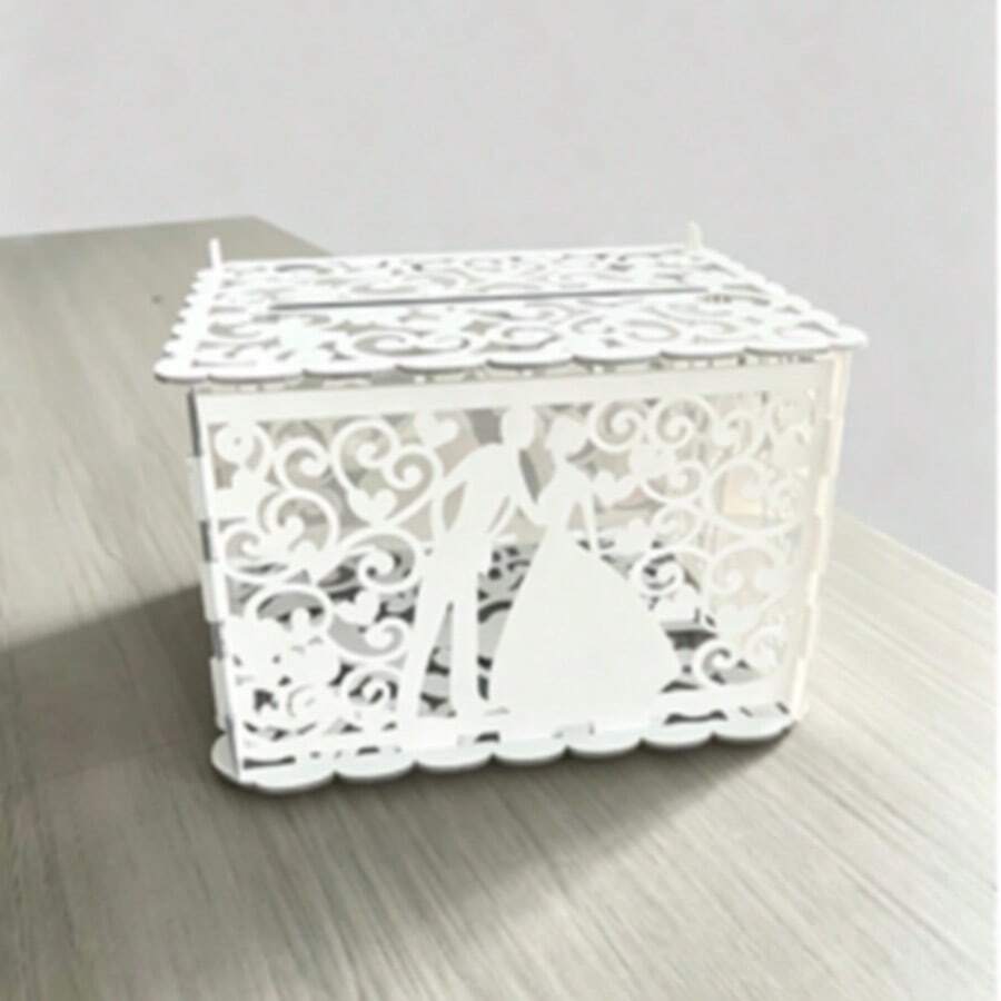 1pc Unique Design Wedding Greeting Card Box With Envelope Box, DIY Craft, Suitable For Wedding, Anniversary, Birthday Party, Christmas Gift, Graduation Birthday Decoration, Party Decoration, Bachelor Party