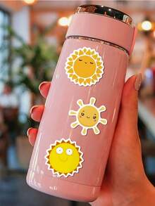 50pcs Cute Cartoon Sun Vinyl Stickers - Reusable, Colorful -Style Decals For Laptops, Water Bottles, Skateboards & More - Perfect For Birthday Party Favors, Funny Stickers, DIY Decorative Mobile Phone Laptop Handbook - Multicolor - View 4