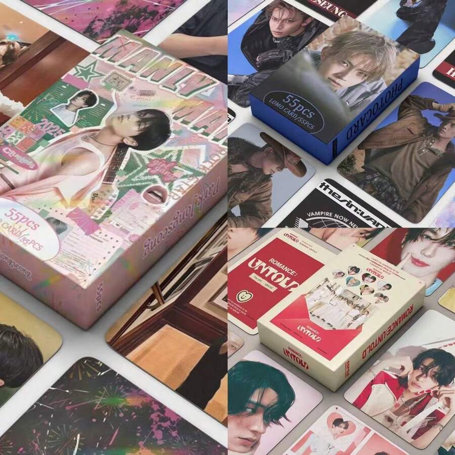 1 Box Of 55 High-Definition LO MO Cards, Including Park Jong Song, Romance Untold Three Idol Merchandise Cards, Clear Patterns And Vibrant Colors, Thick And Durable Cards. Suitable For Fan Collection, Scrapbook Decoration, Desktop Display, Convenient Storage, High-Quality Merchandise Gift For Fans Or Fellow Enthusiasts. This Is A Gift That Is Irresistible - Multicolor - View 1