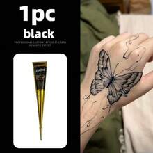 Black Henna Tattoo Paste Semi-Permanent Body Art Ink Suitable For Wrist And Body Long-Lasting Color Plant-Based Tattoo Ink - Multicolor - View 10