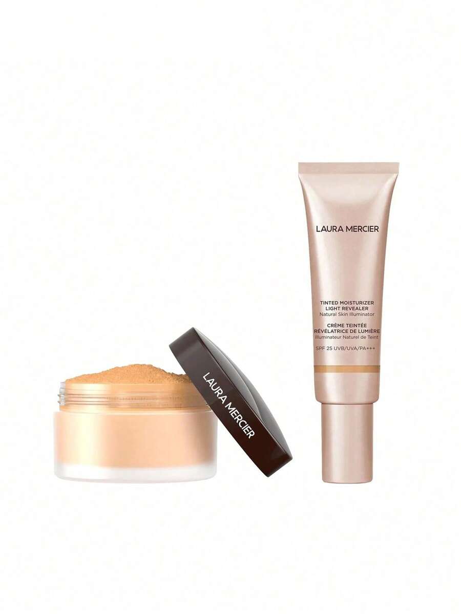 Laura Mercier [حزمة] مسحوق تفتيح سري لمنطقة تحت العينين 02 متوسط عميق 4.2 جرام + مرطب ملون كاشف الضوء 2W1 طبيعي 50 مل - 02 متوسط داكن + 2W1 طبيعي - مشاهدة 1