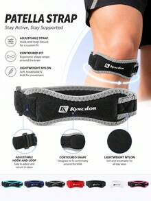 Adjustable Patella Knee Strap Breathable Neoprene Knee Support Band Shock Absorbing Sports Protector For Running Cycling Basketball Outdoor Workout - Multicolor - View 2