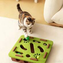Cat Fun Box - Interactive Scratching And Digging Area With Paw Prints, Durable Cat Puzzle Game, Suitable For Indoor Cats, Stimulates Intelligence And Physical Activity, Cat Toy, Durable Felt Cat Activity Center, Suitable For Kittens And Adult Cats - Multicolor - View 7