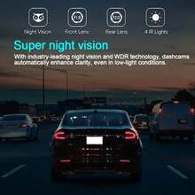 Dual Lens Dash Cam For Cars,1080P Front 480P Interior Cabin Camera,2" IPS Display,130°Wide‑Angle IR Night Vision,WDR Loop Recording,Suction Cup Mount Car Driving Recorder - A - View 10