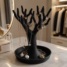 1pc Tree-Shaped Jewelry Storage Rack, White Resin Hand-Shaped Jewelry Display Tray, Ring, Necklace And Earring Display Stand, Suitable For Bedroom Vanity, Jewelry Key Tray, Vanity Decor Gift - Multicolor - View 7