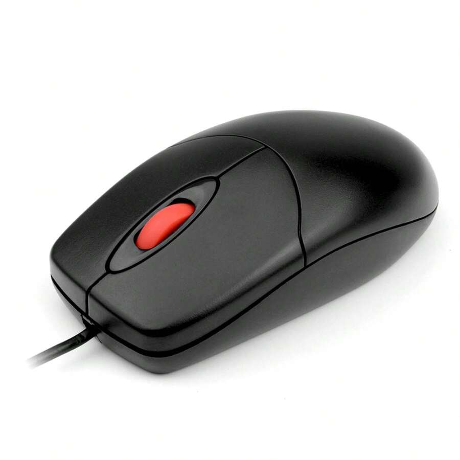 RAIKU Silent Wired Mouse For Business Office, 1.8m Cable, Leather Ring Scroll Wheel, Retro Black Wired Mouse - View 1