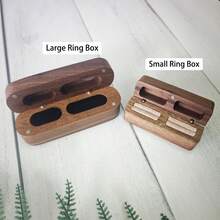 1 pieza Caja de anillo de boda personalizada y personalizada, caja de anillo con forma de corazón de una sola ranura con cierre magnético, caja de almacenamiento de anillos de madera de nogal, caja de regalo de anillo de compromiso - Caja de anillo en forma de corazón - Ver 8