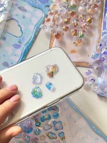 3D 寶石浮雕水晶動物貼紙，兒童手工獎勵裝飾，適用於平板電腦與手機殼 - 彩色 - 查看 10