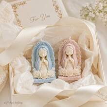 1件裝美學祈禱天使矽膠模具，3D花之子蠟模，適用DIY香氛製作，石膏雕像模具，打造寧靜居家裝飾的獨特翻模工具 - 天使五星花朵模具 - 查看 2