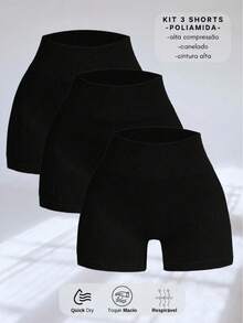 KIT OF 3 SEAMLESS RIBBED SHORTS – HIGH COMPRESSION - Pto/Pto/Pto - Ver 1
