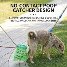 3pcs Retractable Pet Waste Collection Set, Includes Trash Bags, Hanging Rope And Collector, No Bending Or Direct Hand Contact Required, Easy To Use And Clean, Suitable For Park Walks And Outdoor Trips, Cat Dog Pet Outdoor Cleaning Tool - View 11