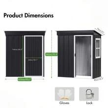 Stylish Modern Metal Garden Shed – 152.4 * 91.44 Cm Waterproof Galvanized Steel Storage Unit With Clear Window, Smooth Sliding Door, Secure Lock & Lean-To Design For Patio, Backyard Or Outdoor Utility Use – Compact, Rust-Resistant, Easy Assembly, Spa - 152.4*91.44cm Green - View 9