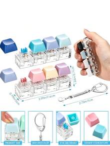 1pc 9-Key Cube Keyboard Shaped Keychain, Creative Keyboard Pendant, Bag Charm, Car Key Accessory, Fingertip Style Zipper Pendant, Daily Bag And Car Decoration Accessory - Multicolor - View 5