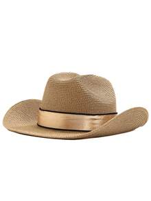 1 pezzo Cappello da spiaggia estivo da donna, cappello di paglia intrecciato a mano semplice classico di colore unito, cappello protettivo dal sole, adatto per la spiaggia, San Valentino e altre occasioni, disponibile in più colori, cappello da sole con tesa corta, scelta perfetta per le donne, adatto per viaggi in spiaggia, escursioni, stile elegante casual bohémien - cappello di paglia - Visualizzare 7