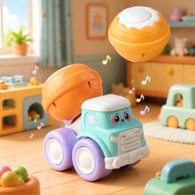 1pc Cute Music Truck Toy For Infants, With Piano, Guitar And Drum Functions, Excellent Early Education Sensory Friction Powered Vehicle, Toddler Gift - Multicolor - View 15