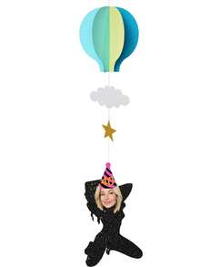 Personalized Custom Photo Party Swirl Banners - Hot Air Balloon Cloud Star Hanging Decor, DIY Text/Photo Customization For Birthday, Wedding, Home/Outdoor Parties, Unique Festival Gift For Adults, Pet Lover(Includes Cat/Human Photo Cutouts) - Multicolor - View 14
