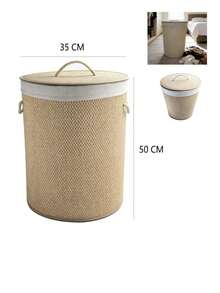 Round/Rectangular Wicker Laundry Basket With Lid, Laundry Basket, Laundry Hamper, Storage Basket, Clothes Bin,Linen Lined Clothes Storage Hamper With Rope Handles, Large Capacity Dirty Clothes Organizer Bin For Bedroom Bathroom Laundry Room, - View 14