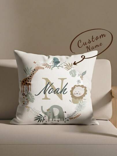 1 pieza Funda de almohada personalizable con texto impreso a doble cara, funda de almohada, funda de almohada con estampado, adecuada para regalos de vacaciones, funda de almohada con estampado DIY, regalo para familia, amigos y para ti mismo