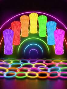 200/100/30/20/10/50/1pc 8-Inch Colorful Glow Sticks, Glow Party Sticks, Glow In The Dark For 8-12 Hours. Also For Making Bracelets, Necklaces, Neon Lights, Wedding And Party Glow Sticks, Shiny Party Favors, Birthday Gifts, New Year Gifts, Carnival Party Supplies, Mother's Day Gifts And New Year Celebration Party Supplies. Halloween, Christmas - Multiple Styles - View 4