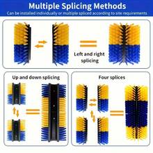 Livestock Scratch Brush Set, Horse Scraper, Full Body Massage Brush Set, Suitable For Feeding Horses, Cows, And Goats, Relieves Back Itching For Livestock, Horse Itch Relief Massager, Can Be Installed On Trees, Fences, And Posts - Yellow and Blue Horse Brush Set (Assembly Accessories Included) - View 3