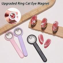 2Pcs Cat Eye Nail Tools Set, Hollow Ring Handheld Styling Stick With For Manicure Halo Light Pattern Making - Multicolor - View 4