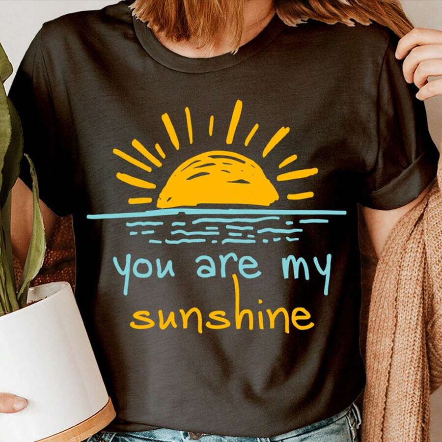 You Are My Ray Of Sunshine, Summer Vibes, Sun-Kissed, Summer, Women's T-Shirt #Schemise Cotton Summer - Black - View 1